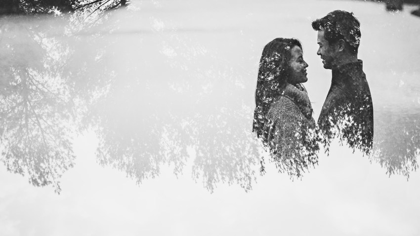 engagement session double exposure