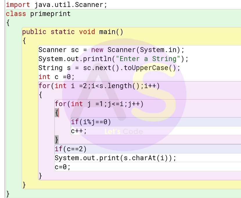 Program to input a word and convert it into uppercase then print only