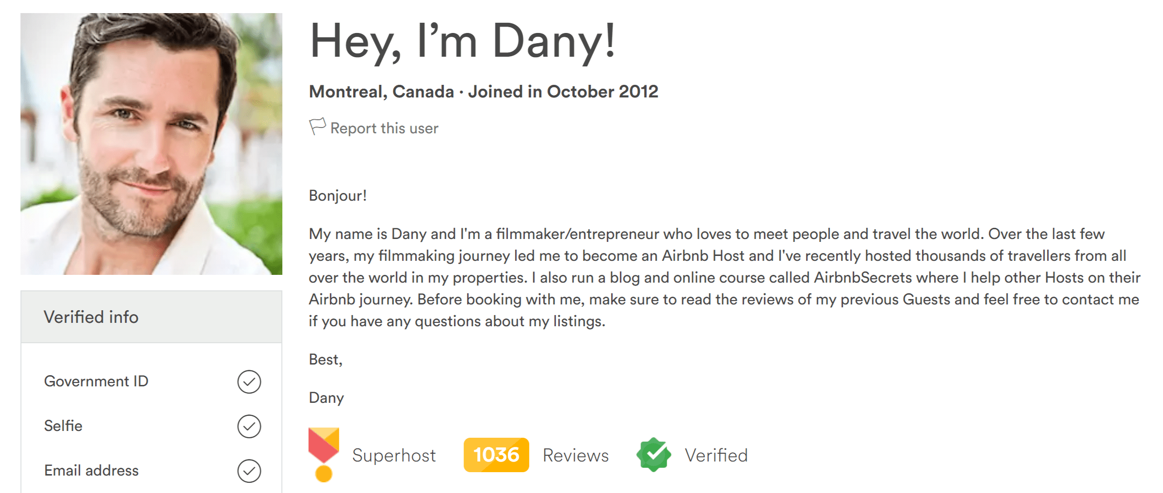 Airbnb Profile Description Example Alex Wong Copywriting