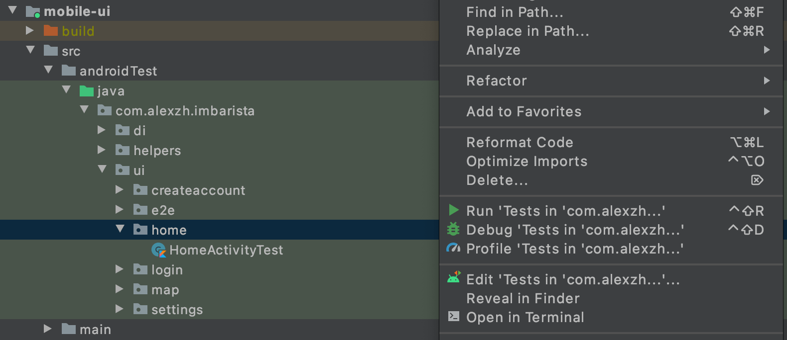 Local and Instrumentation tests in Android