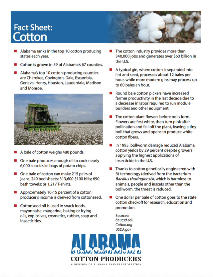 Alabama Cotton Producers Alabama Farmers Federation ALFA Farmers