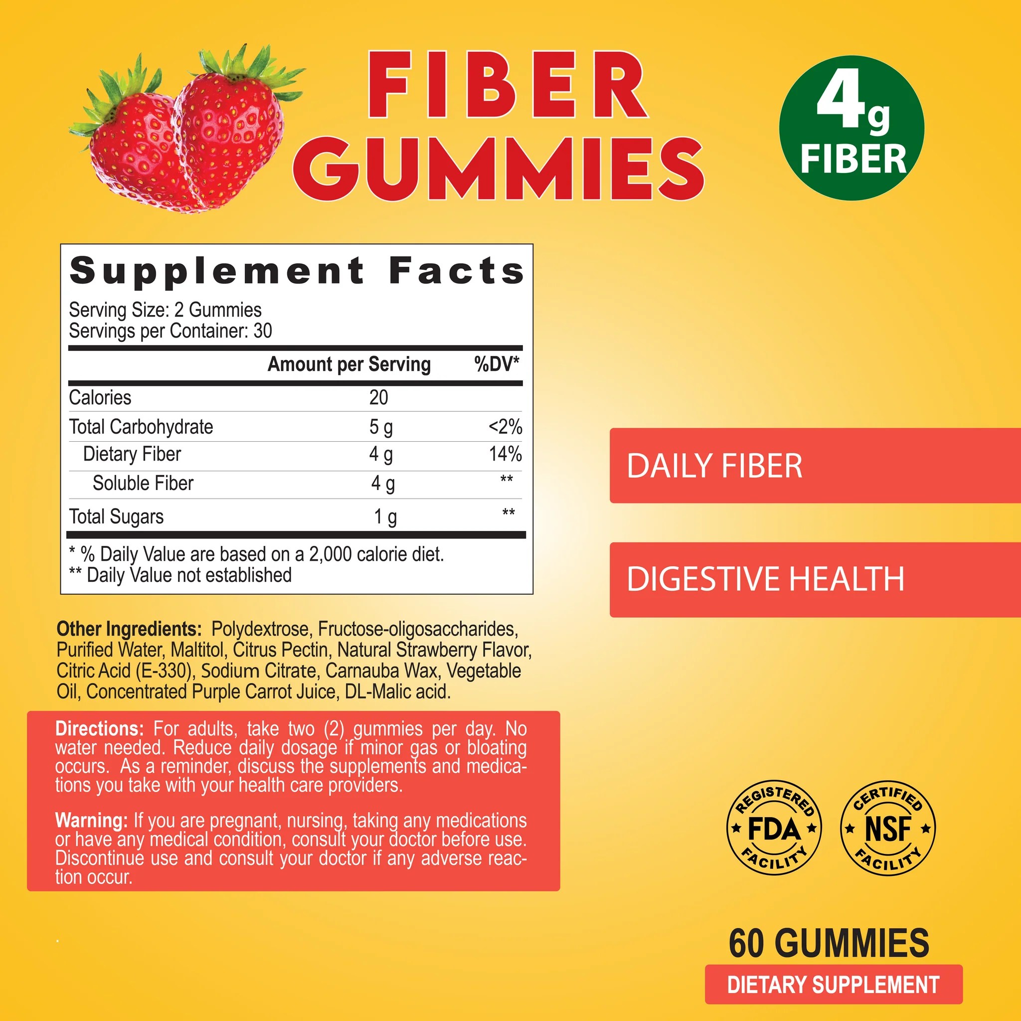 Fiber Gummies 60 Gummies Alfa Vitamins Store