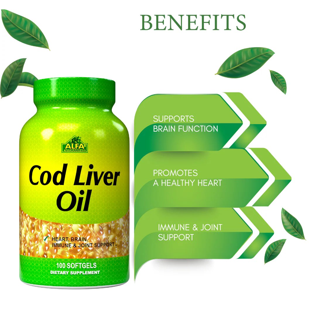 Cod Liver Oil Fish Liver Oil 1250 IU Alfa Vitamins Store