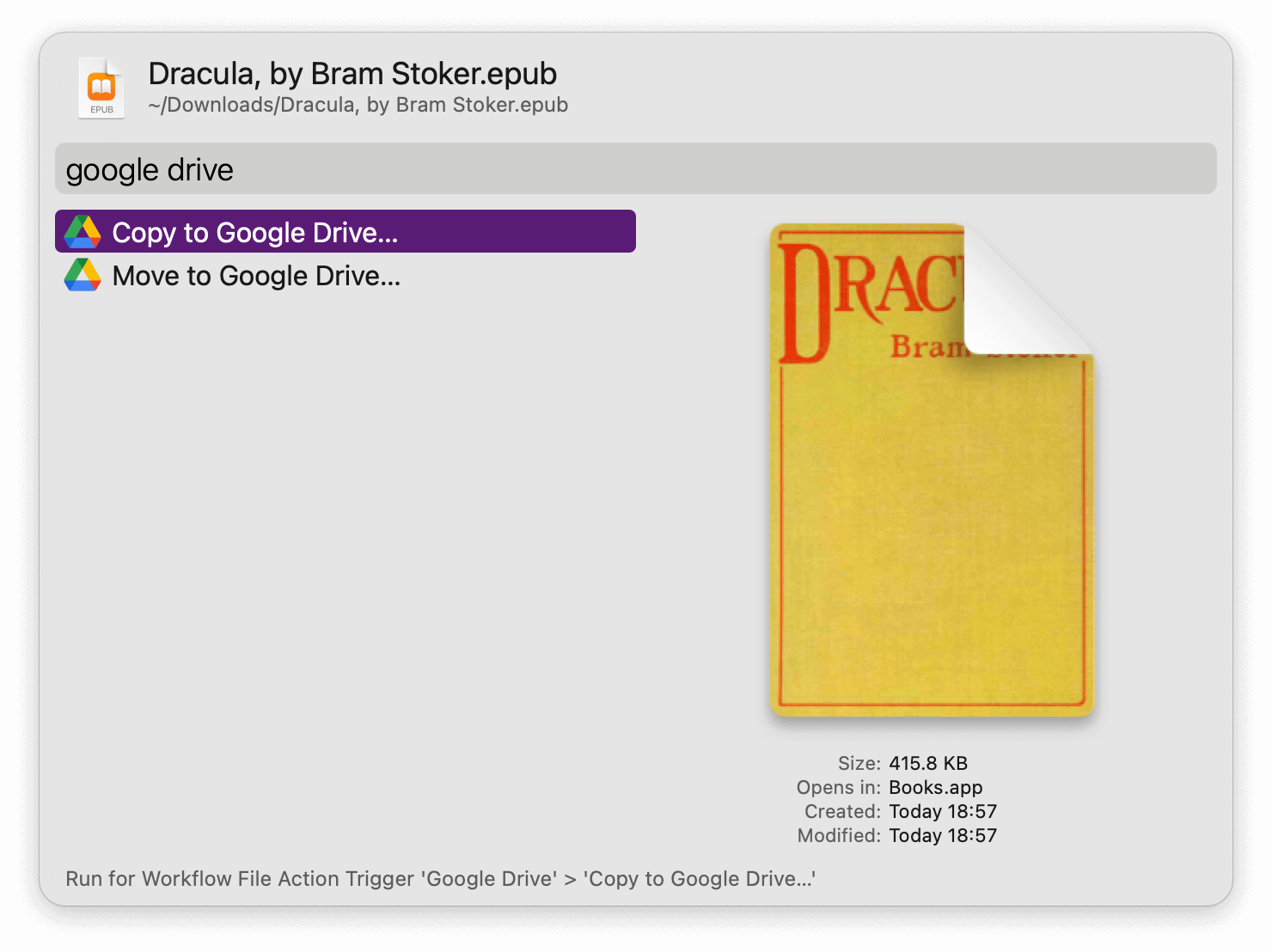 Alfred Gallery • Workflows • Google Drive