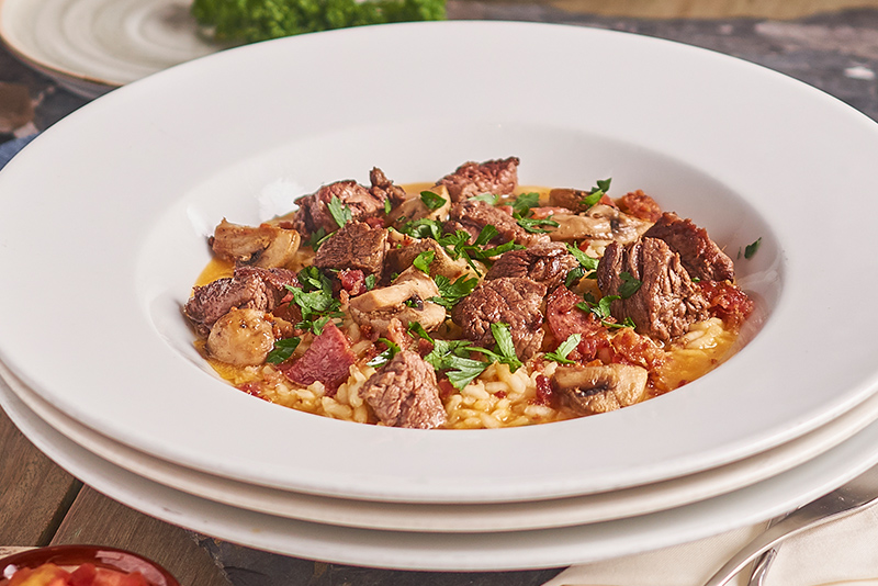 Beef Risotto Alfredos Bistro