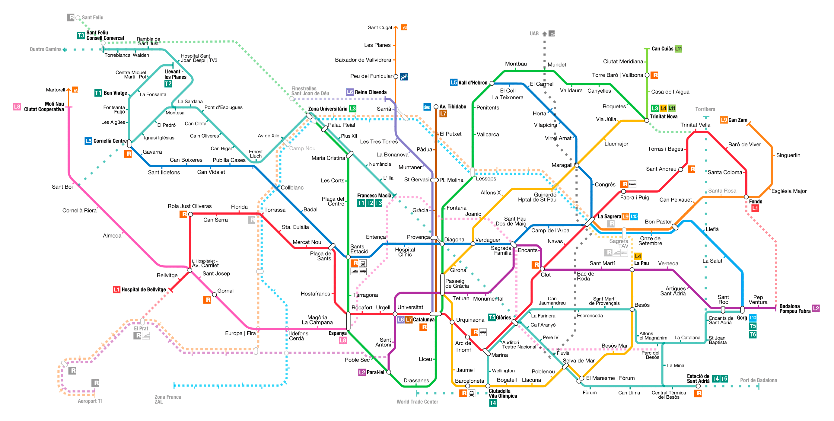 Metro, subway, underground Metro line 9 to Barcelona Airport