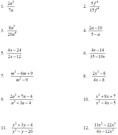 Simplify Rational Expressions Worksheet – E-streetlight.com