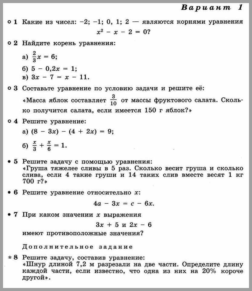 Алгебра 7 Дорофеев КР04 . Контрольная работа + Ответы