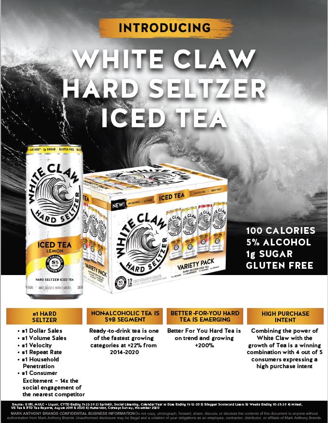 White Claw Hard Iced Tea A.L. Beverage Distributor in