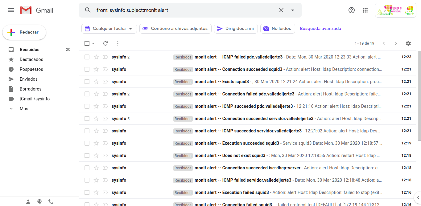 Gmail Filtrar mensajes por remitente y asunto Algo de Linux
