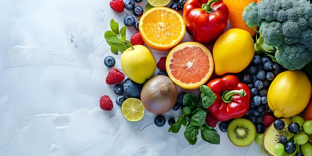 The NutrientRich Benefits of Fresh Fruits and Vegetables. Concept