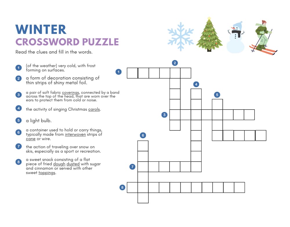 Winter Crossword Algonquin Times