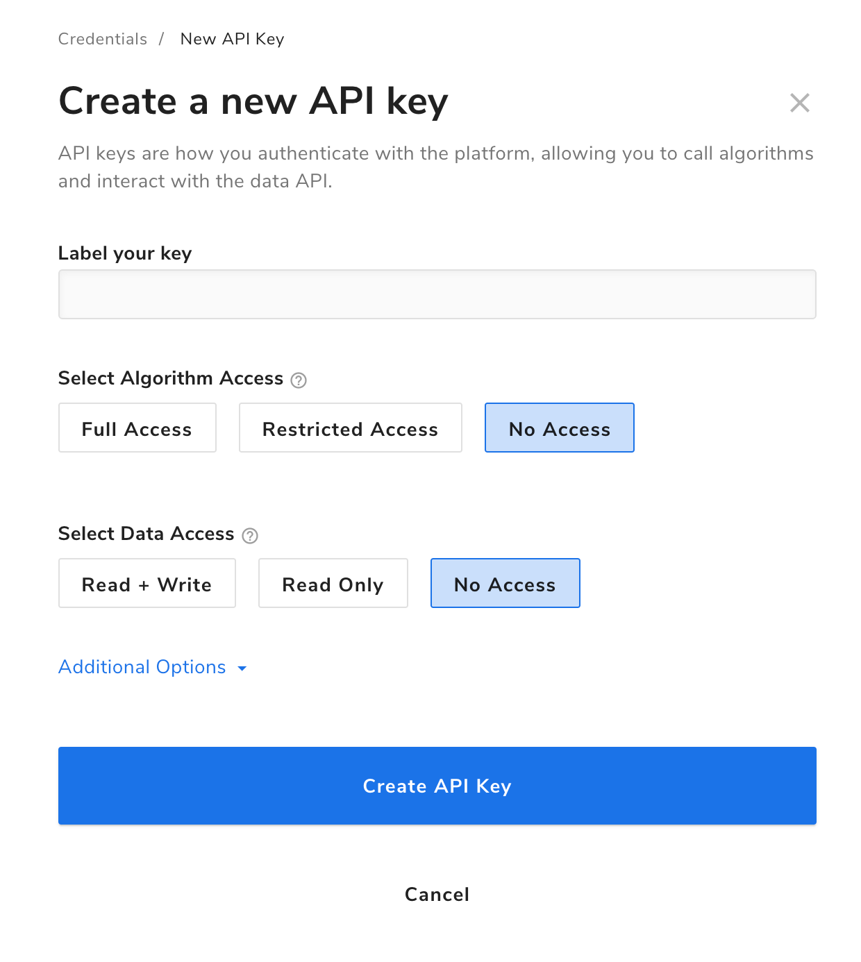 API Keys Algorithmia Developer Center