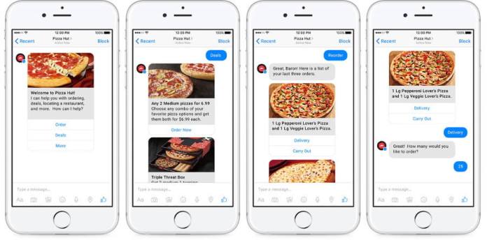 Pizza Hut’s Messenger chatbot