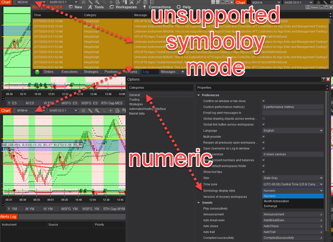 NinjaTrader 8 support instrument contract symbology format Numeric is