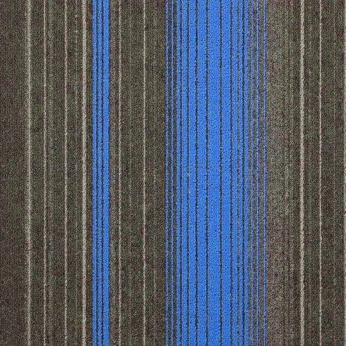 Office Carpet Tiles Blue Striped (32PC) Alhamd Smartliving