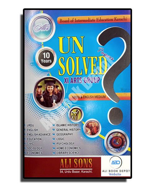Unsolved Ten Years Ali Sons XI arts Ali Book Depot