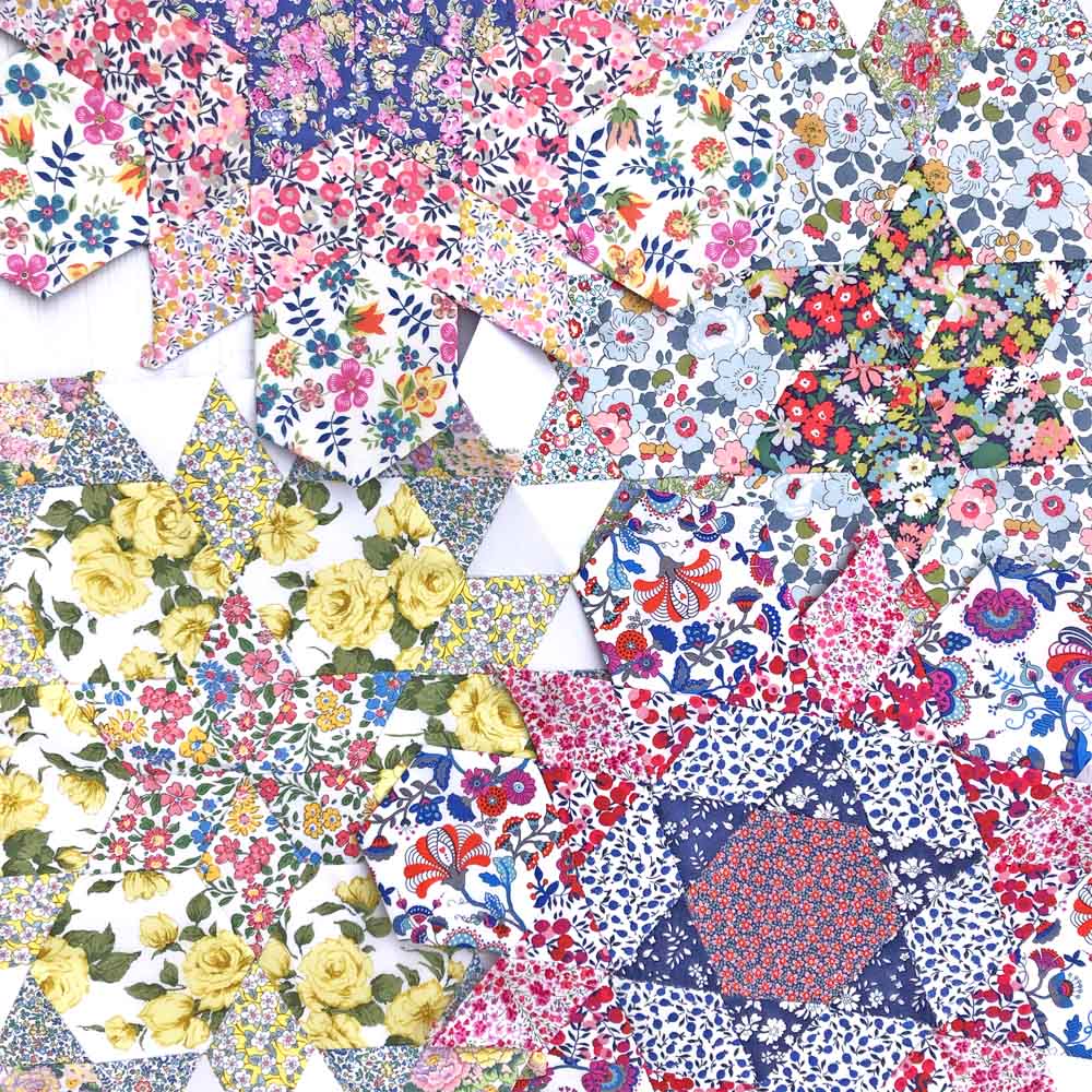Flower Garden Quilt Full Quilt Kit Alice Caroline Liberty fabric, patterns, kits and more