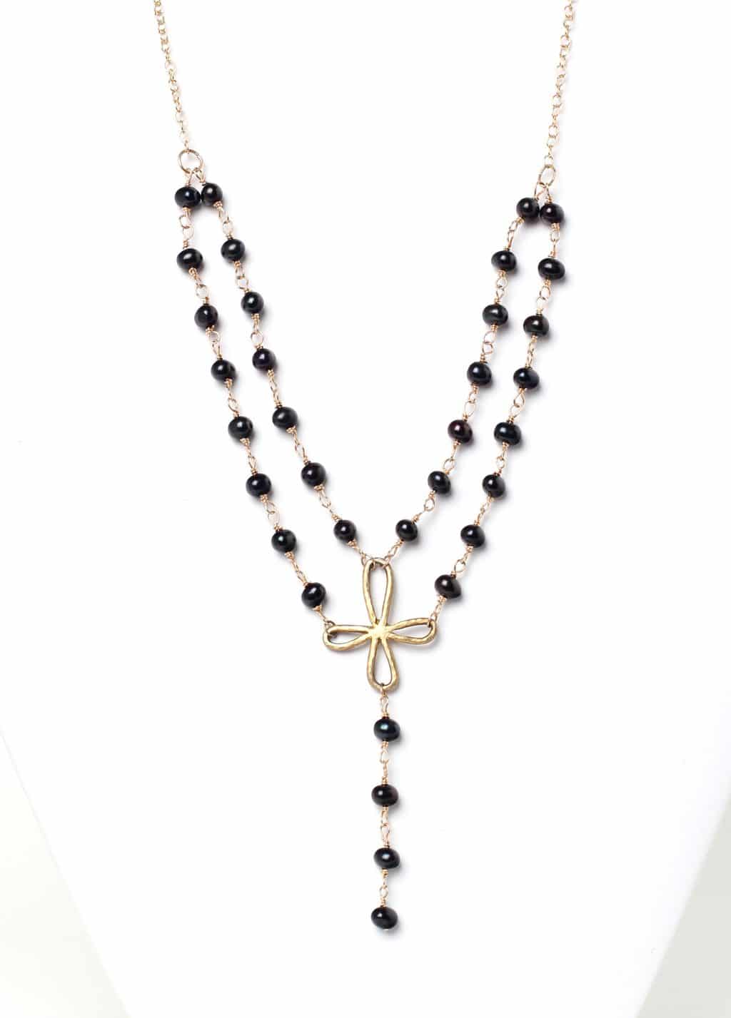 Double Strand Black Pearl Necklace Alicia Marilyn Designs