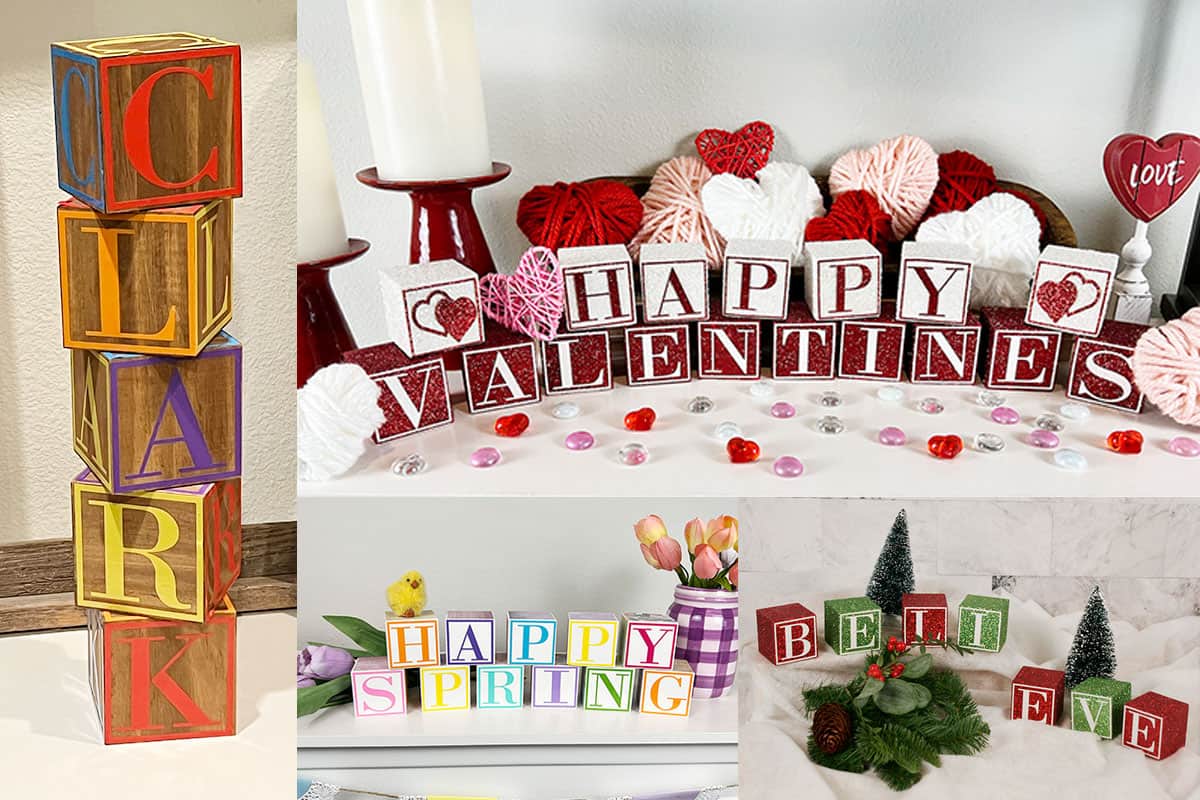 Alphabet Blocks in 3 Different Styles A Life of Balance