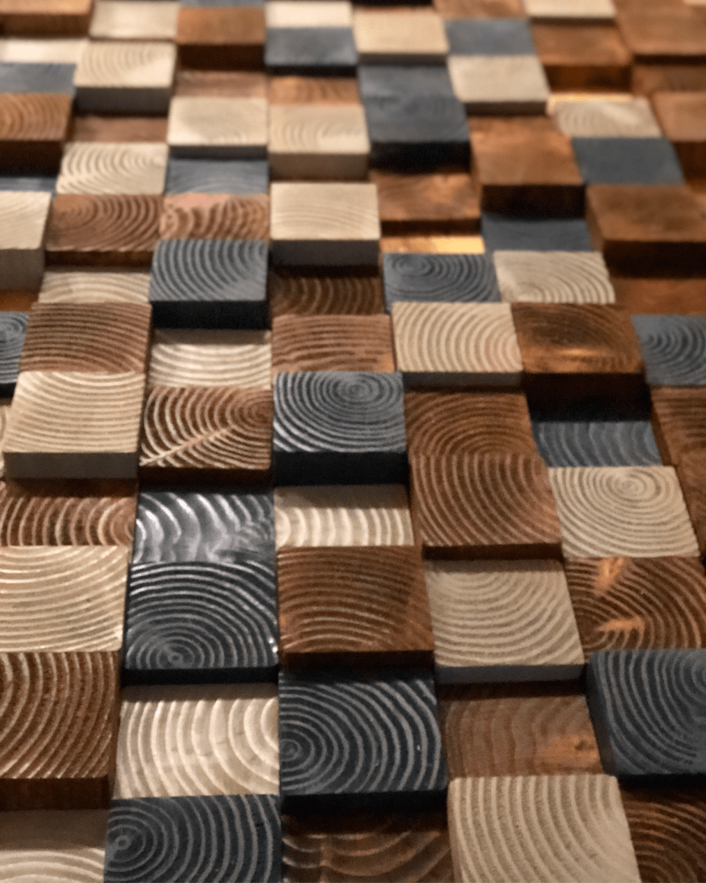 Wood block Headboard DIY A Life Unfolding