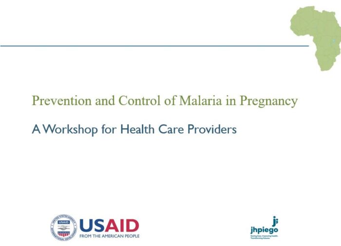 Prevention and Control of Malaria in Pregnancy A for Health Care Providers English