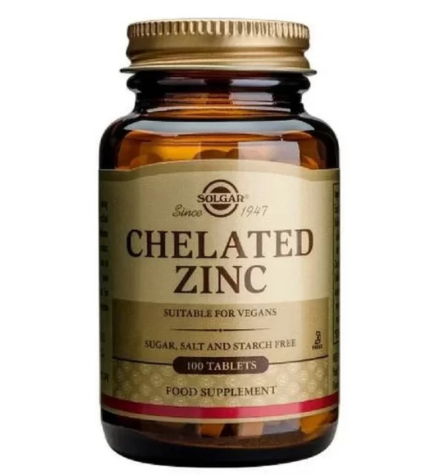 Chelated Zinc x 100 tab Solgar Alimentarte Saludable
