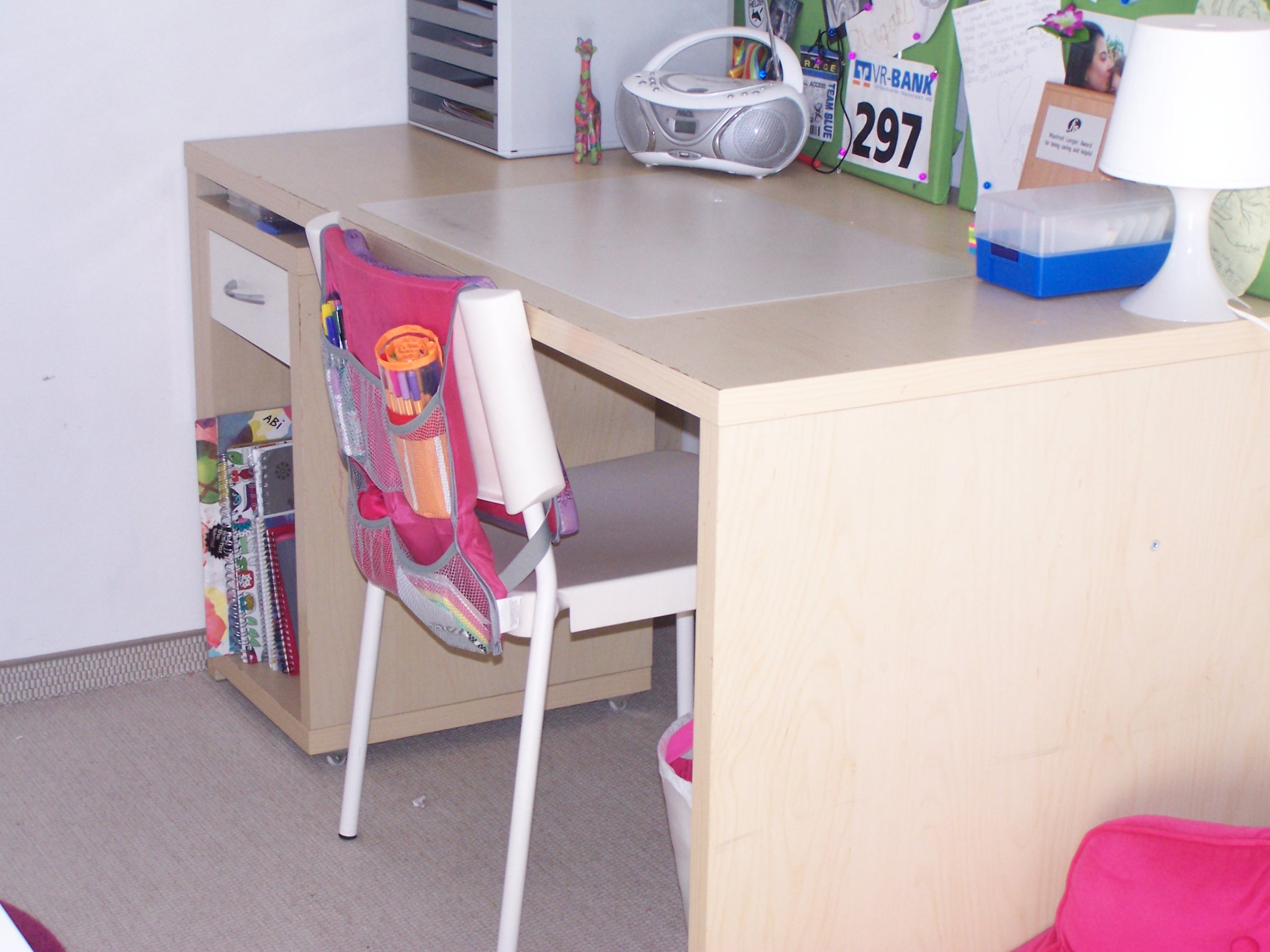 IKEA Desk & Storage Unit w/drawer & White Chair The Forbes are