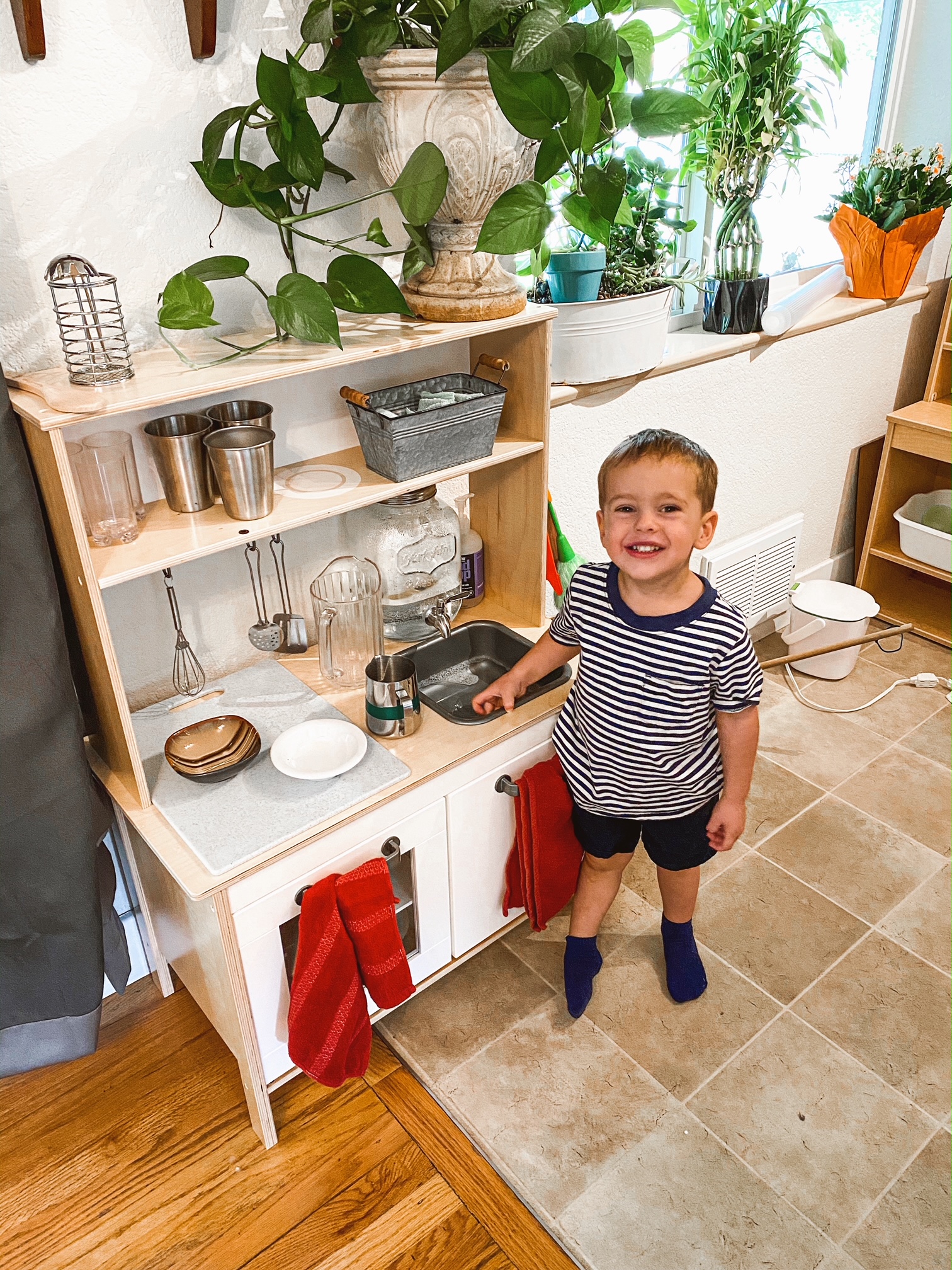 Practical Montessori Kitchen For A Toddler a little bit of essence