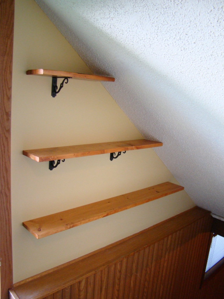 Before & After DIY Stairway Shelves A Little Design Help
