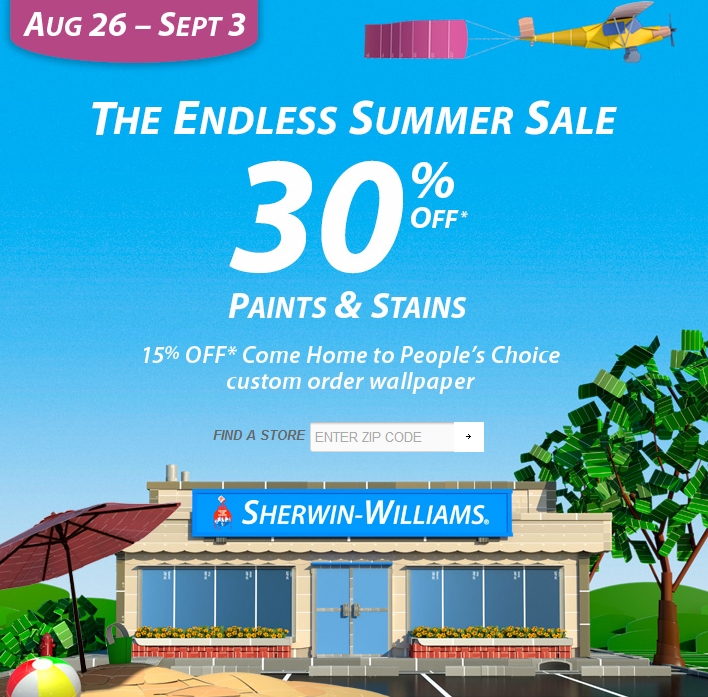 Sherwin Williams Endless Summer Paint Sale August 26September 3