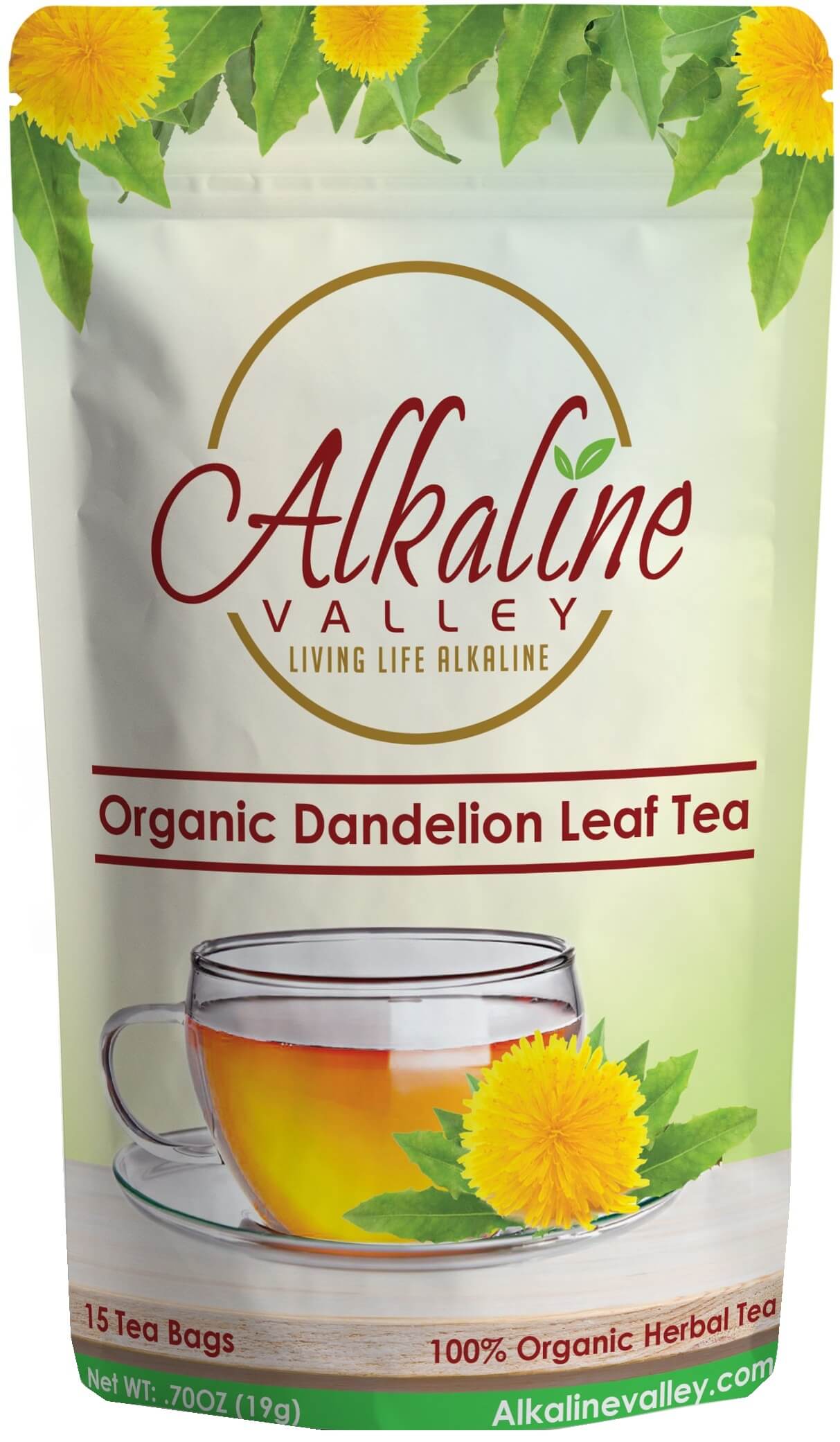Organic Dandelion Leaf Tea (15 Tea Bags) Alkaline Valley