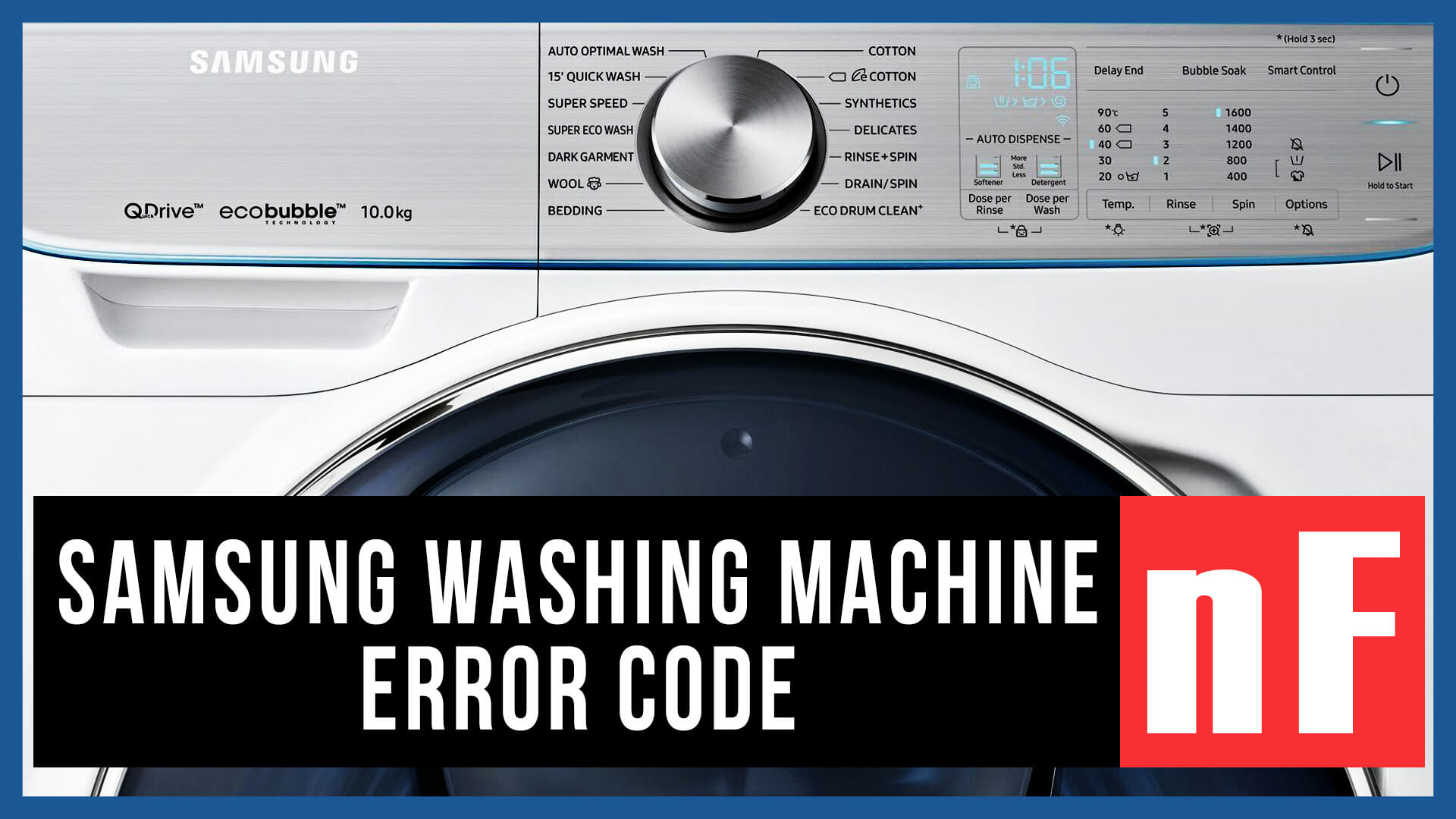 Samsung washer error code nF Causes, How FIX Problem