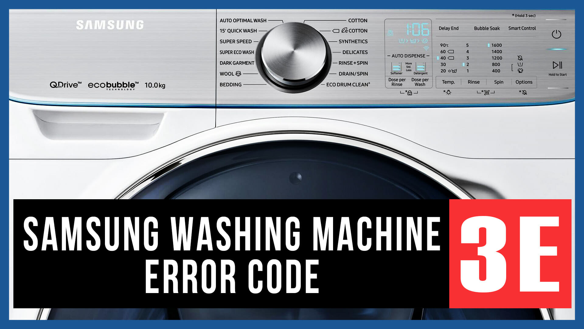 Samsung washer error code 3E Causes, How FIX Problem