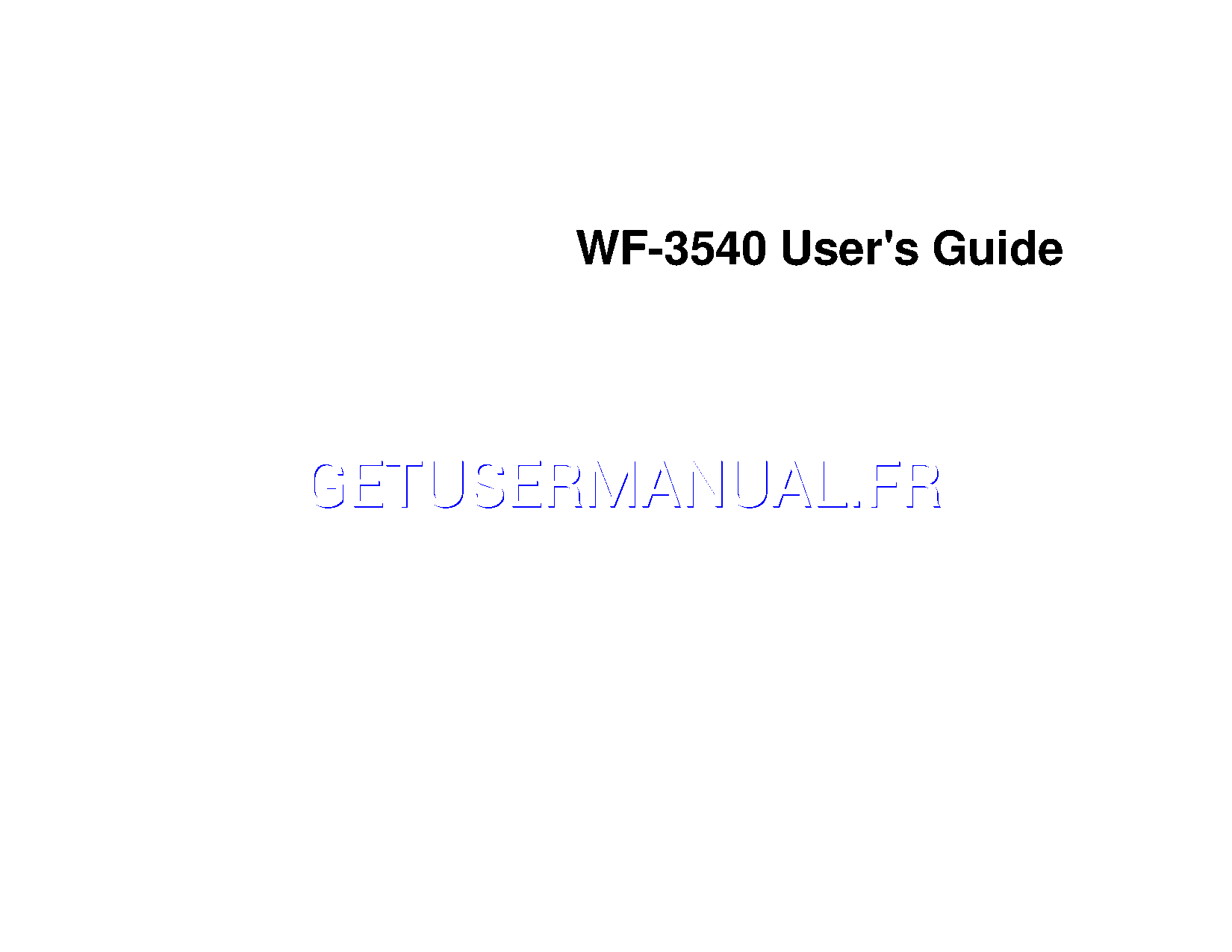 Epson Imprimante ToutEnUn WF3540 Manuel d'utilisateur téléchargement