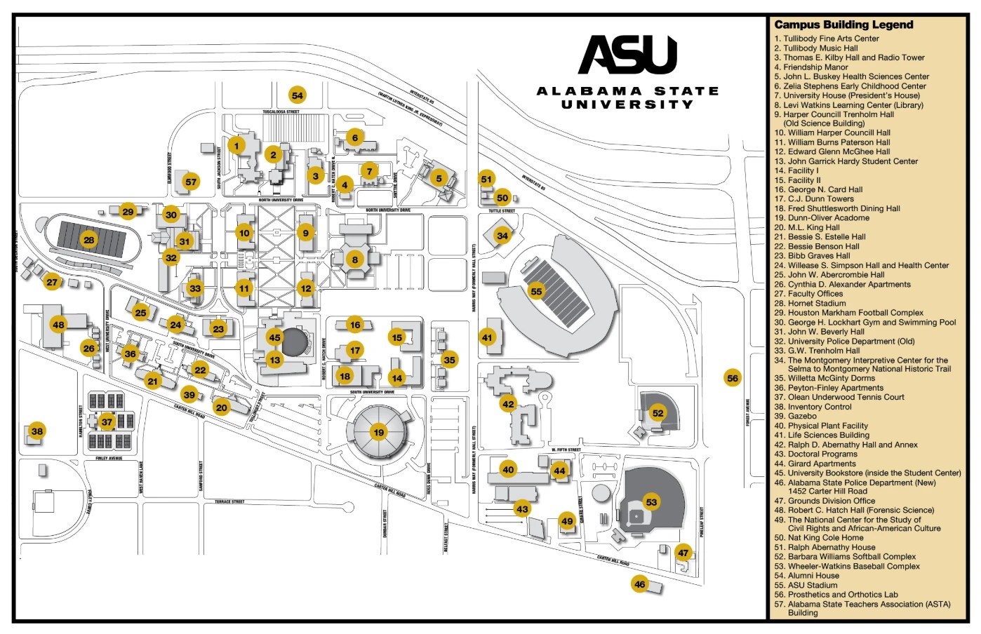 Alabama State University Campus Map (2024) All Maps(04)