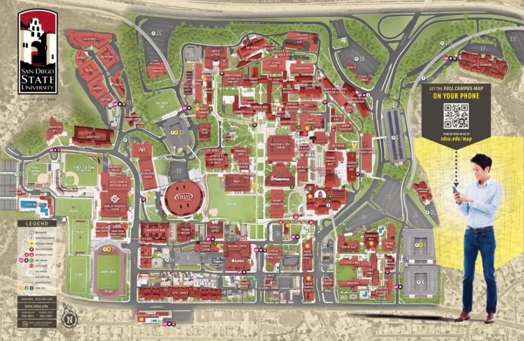 San Diego State University Campus Map All Maps(04)