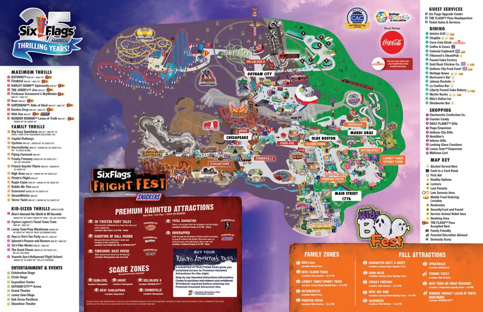 Fright Fest Six Flags 2025 Locations Map 🎢 Ultimate Six Flags America Map Guide All Maps