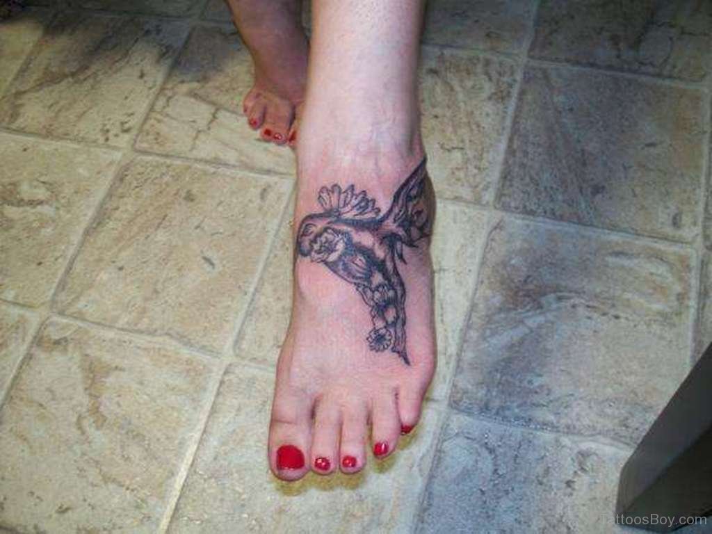 Hummingbird Foot Tattoo