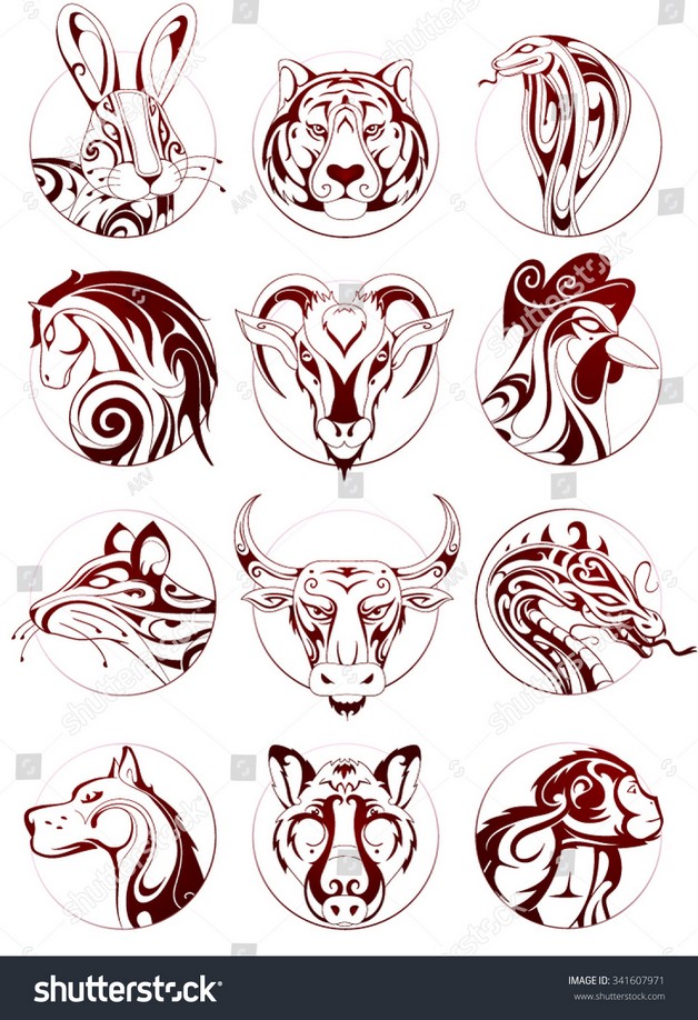 Zodiac Rabbit Tattoo Sketch