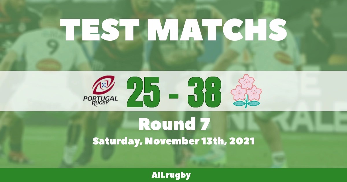 Match report Portugal 25 38 Japan, 13/11/2021 Tests Matchs All.Rugby