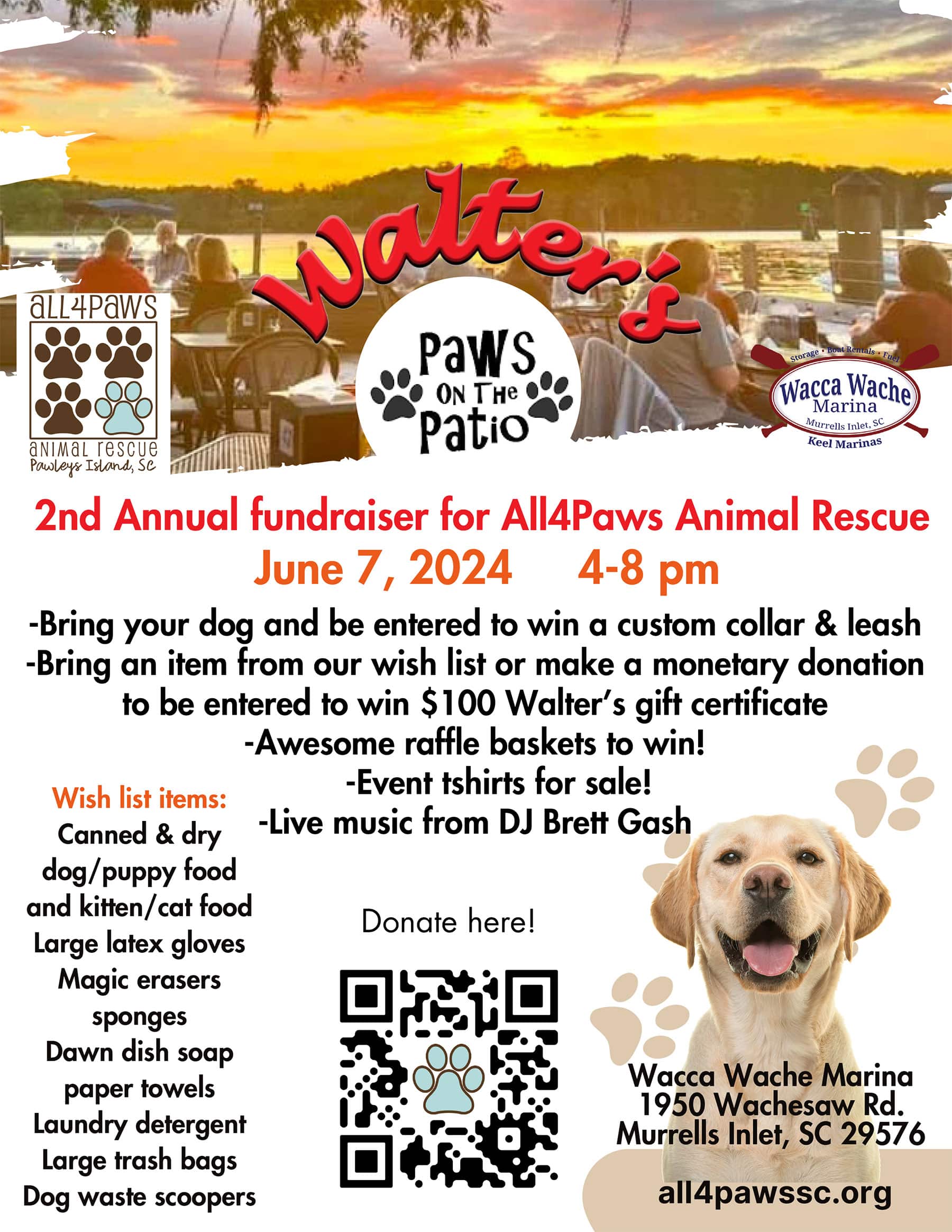 Walter's Paws on the Patio All4Paws Animal Rescue Pawleys Island, SC