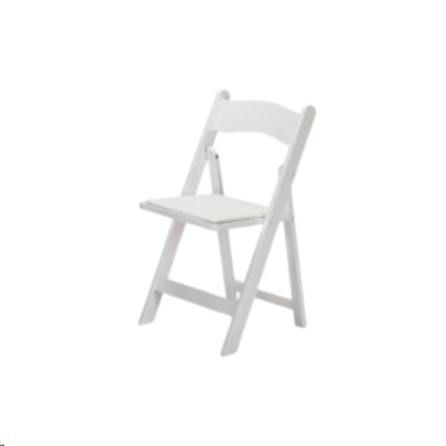 White resin folding chair rentals Paso Robles CA Where to rent white