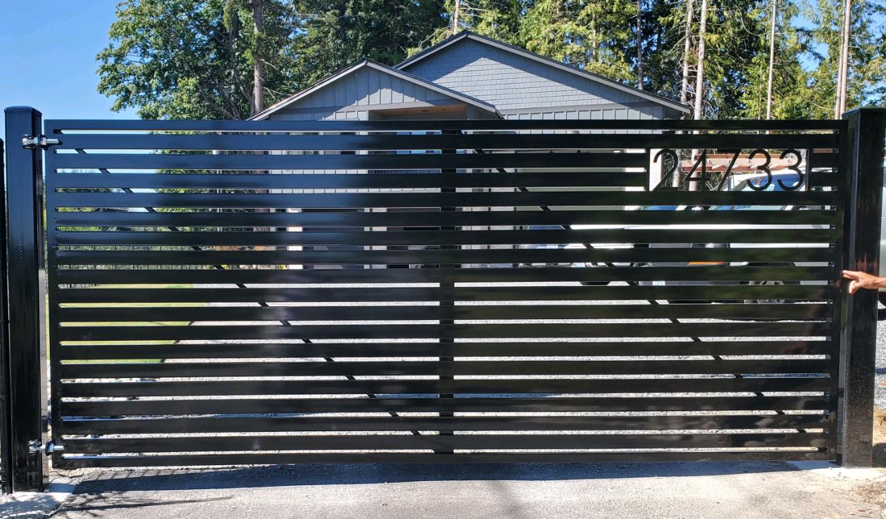 horizontal steel gate All About Fence