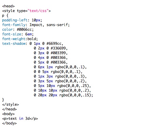 Amazing 3D text with CSS only All About iWeb