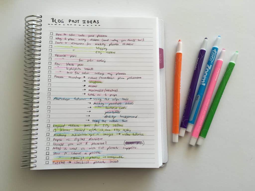 Simple method for organized brain dumping of blog post ideas using a Simple method for organized brain dumping of blog post ideas using a