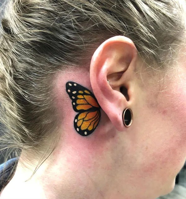 120 Astonishing Behind the Ear Butterfly Tattoos For Spreading Peace