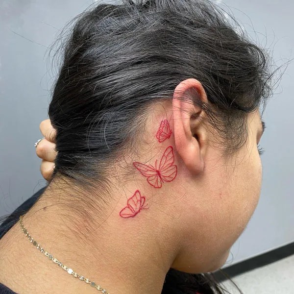 120 Astonishing Behind the Ear Butterfly Tattoos For Spreading Peace
