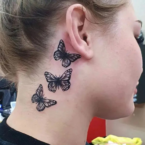 120 Astonishing Behind the Ear Butterfly Tattoos For Spreading Peace