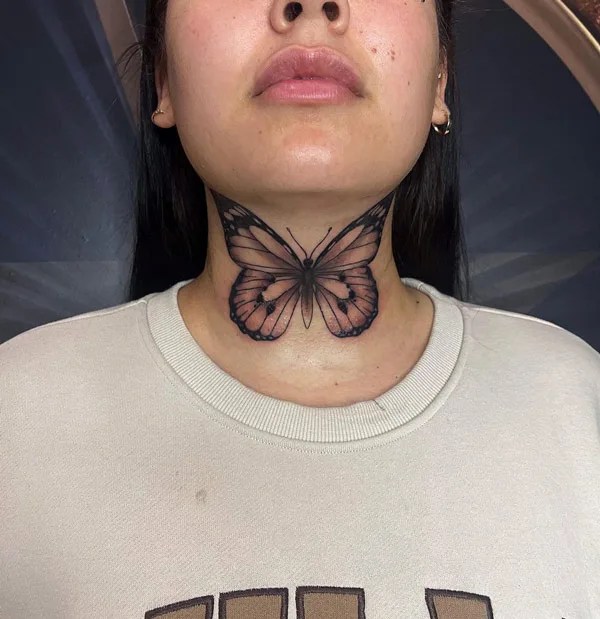 Breathtaking Butterfly Neck Tattoos 40+ Designs, Styles, and